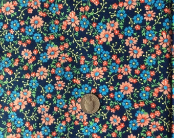 Floral cotton fabric, daisy fabric, flower fabric