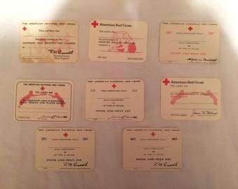 Lot of 8 Vintage American Red Cross Blank Certificate Cards