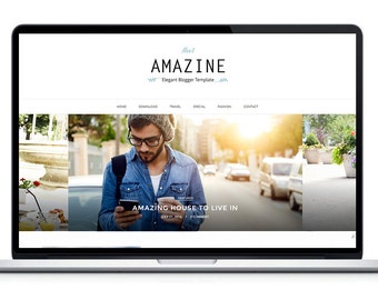 Amazine Premade Blogger Template - Premium Blogger Theme - Responsive Blogger - Minimalist Lifestyle Feminine Blog