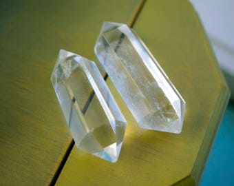 Polished Clear Quartz Crystal Wand Double Points (2.19oz)