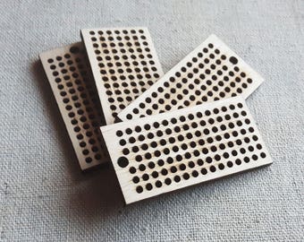 4 pcs Rectangle Blanks, Cross Stitch Supplies, Handmade Brooch, Unique Earring, Embroidery Blank, Cross Stitch Blank, Needlepoint Blank