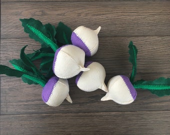 One Handsewn Turnip Felt Food Plush