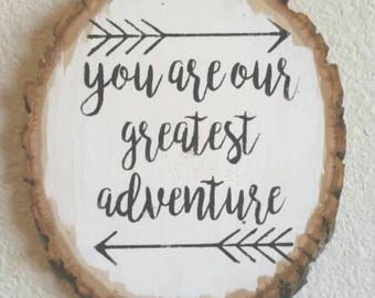 Wooden Tree Stump Slice Quote Wall Decor