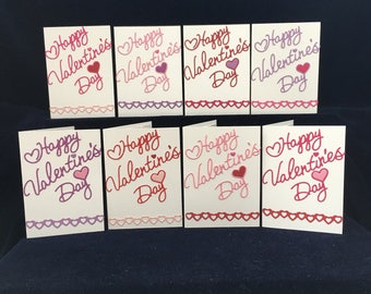 Reusable Bridge Tallies(8), 32 tally inserts, Valentine tallies, February tallies, bridge score cards,hand made tallies, bridge game tallies