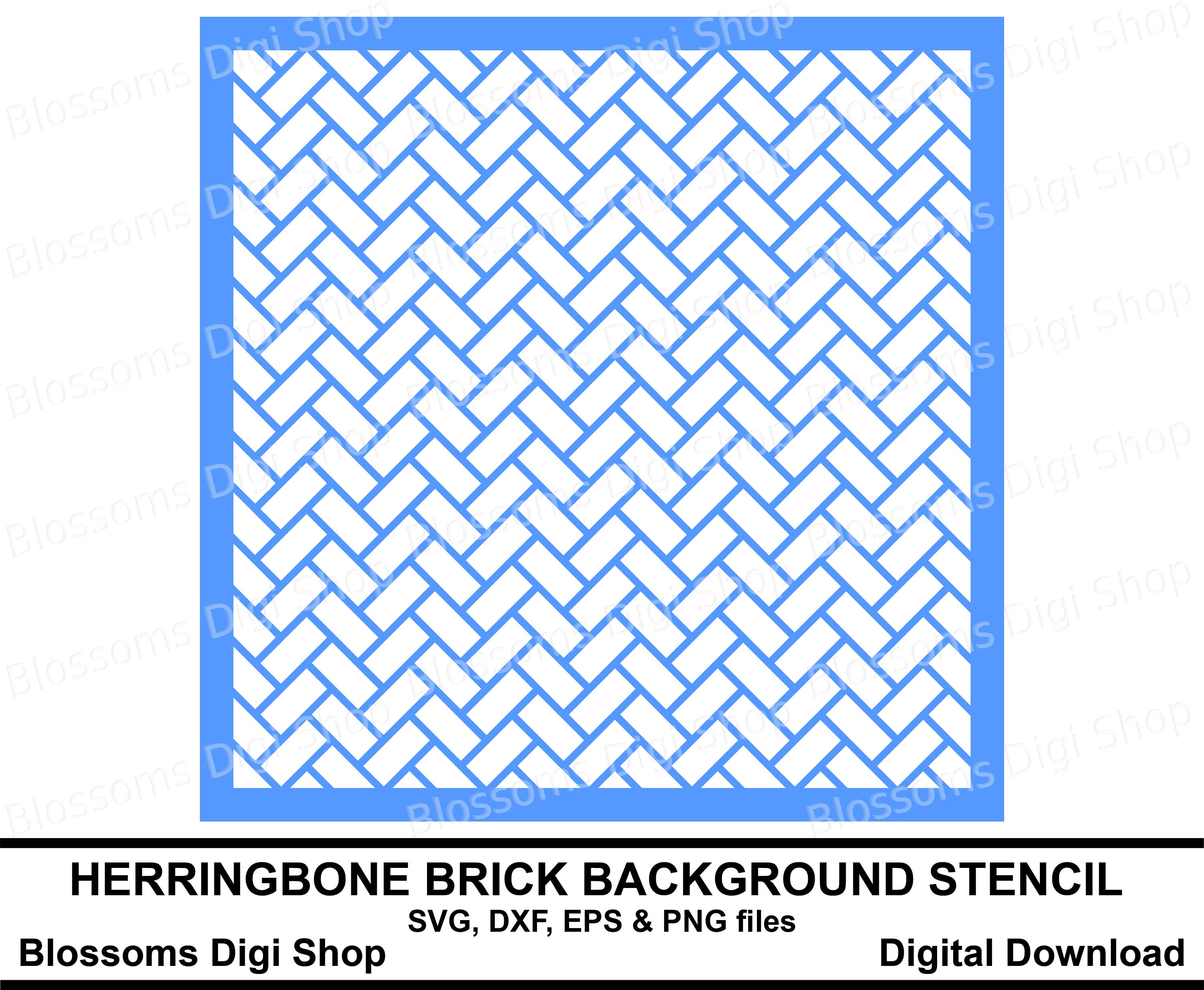 Download Herringbone brick stencil background svg cut file digital