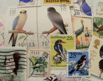 40 Bird Postage Stamps, Postage Stamps, Used Stamps, Craft Stamps, World Wide