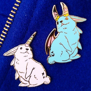 Demonbun Gold Plated 1.4 Inch Hard Enamel Pin