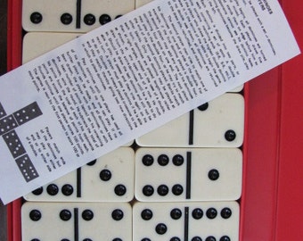 Vintage 70's "Domino" by Cardinal Set - Large Domino Tiles - Dots - Chip Game - Game Night - Dominoes - Travel Game - Domino Tile Game