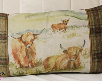 highland cattle pillow