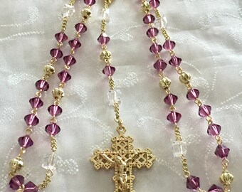 Amethyst and Gold Rosary