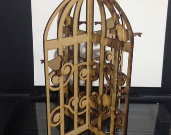 Birds of a Feather Wood Birdie Cage Decor