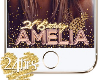 Pineapple Snapchat Geofilter Birthday, Snapchat Filter Birthday, Snapchat 30th Birthday Filter, Birthday Snap chat, 21st Birthday Geofilter