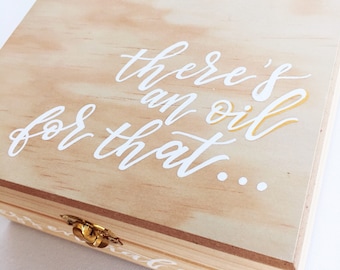 Essential Oil Box | Wooden Essential Oil Box | Customized Gift | Essential Oil Storage | Hand Painted | Natural Wood Box