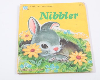 Tell a Tale Nibbler Bunny Whiteman 1960's - Picture Book - Cute Rabbit Pictures!