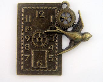 Bronze bird pendulum pendant 40 mm - PB-0024