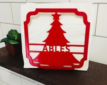 Christmas Tree Metal Napkin Holder - Christmas Decor - Personalized Christmas Gift - Personalized Metal Decor - Personalized Metal Art