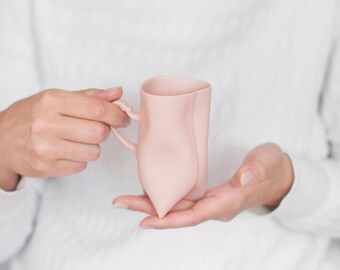 Ceramic mug, pink china cup, ceramic cup handbmade coffee cup or tea cup by Endesign