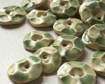 light green ceramic buttons--LARGE