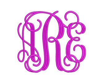 Vine Monogram large Embroidery Font 3 Size Font Machine Embroidery Font Instant Download 9 Formats Embroidery Pattern PES and BX