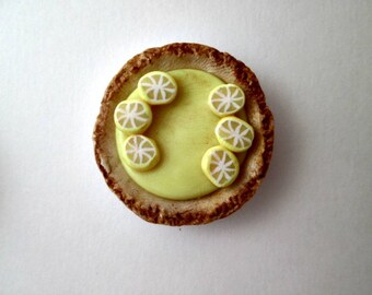 Doll food for American Girl Dolls, Tart, Lemon Tart, Polymer Clay Miniature Food, Mary's Remedies, Tarts for Dolls, 1/3 Scale Food