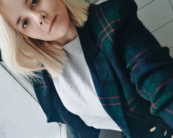 Checkered Vintage BLAZER//vintage clothing//oversized//trendy//vintage jacket//Jacket/vintage clothing/unisex/autumn/Americana