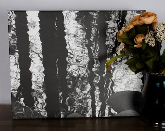 Trees Reflected in Water, Original Photo, Canvas, 20x16,