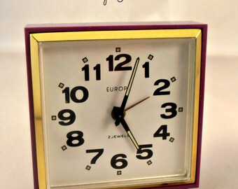 Vintage German Made EUROPA 2 Jewels ALARM CLOCK