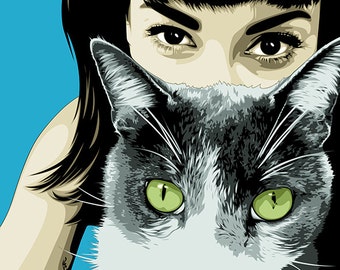 Gift For Cat Lovers-Custom Pet Portrait-Custom Cat Portrait-Cat illustration-Custom Cat Gifts-Personalized Pet Art-Pet Pop Art-Pet Portraits