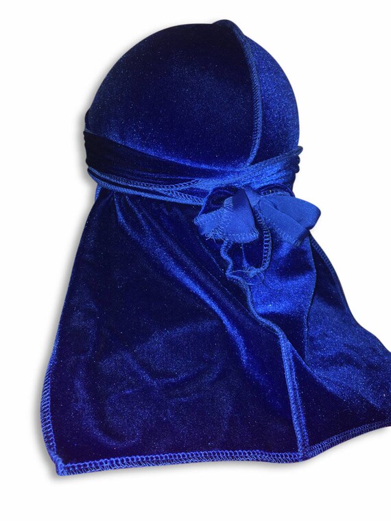 Blue Velvet Color Du-Rag Premium Quality Wave Cap-Durag