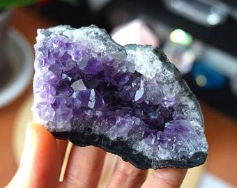 Amethyst Geode, Amethyst Crystal Geode, Purple Amethyst Crystal Cluster, Rough Amethyst Crystals - 7
