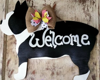 Boston Terrier, Dog Door Hanger, Dog Door Decor, Boston Terrier Decor, Love My Dog Sign, Boston Terrier Door Hanger, Door Hanger, Door Decor