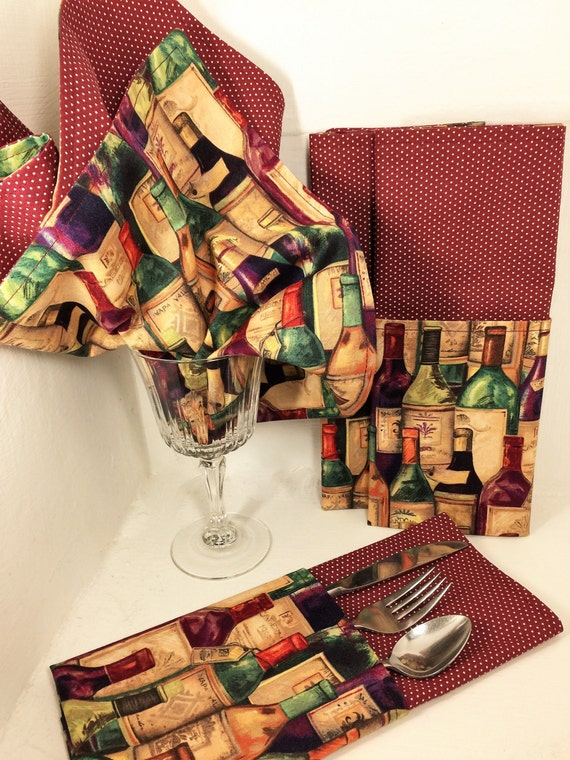 Wine Napkin Set of 2 Cloth Napkins Mother's Day Gift