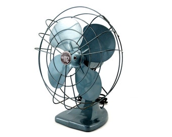 Vintage Industrial Open Cage Fan by Mimar Products (c.1950s) - Collectible Open Cage Fan, Industrial Office Decor