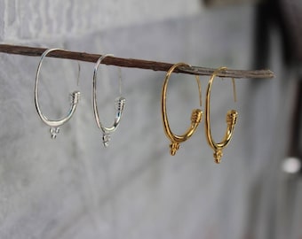 Hoop Earrings, 925 Silver Earrings, Sterling Silver Hoops, Plain Silver Earrings, 18k Gold plated hoops, Gold vermeil Earrings