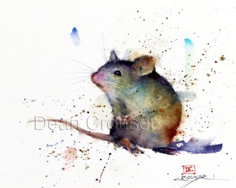 MOUSE Watercolor Print, Mouse Art Painting by Dean Crouser