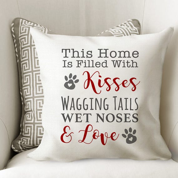 dog kisses pillow