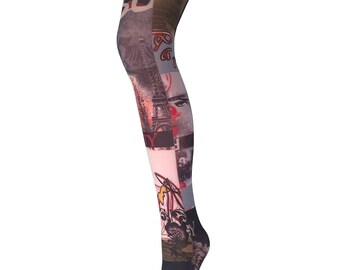 Printed Tights Paris Beauty Malka Chic