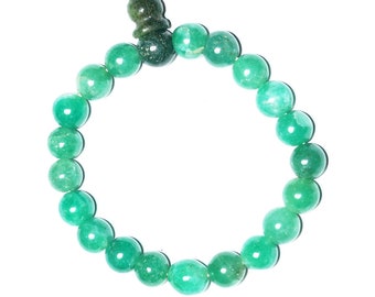 Buddhist Healing Green Jade Wrist Mala Beads Hand Mala Prayer Yoga Sterling Bracelet