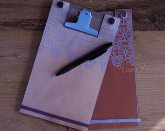 Notebook_A5_Handmade_Leather_Port Folio_ Journal_Travelers_Personalized_Storage folder_Paper clip