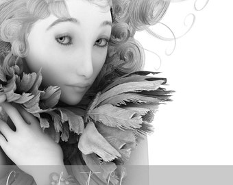Sugarskull Woman Grayscale Coloring Page Sugar Skull