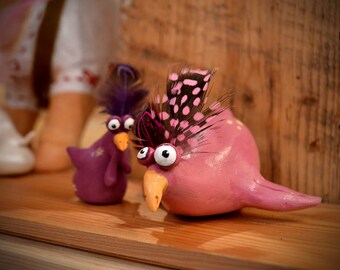 chicken clay* Huhn*chicken art* chicken ornament*chicken sculptur*roomdekoration