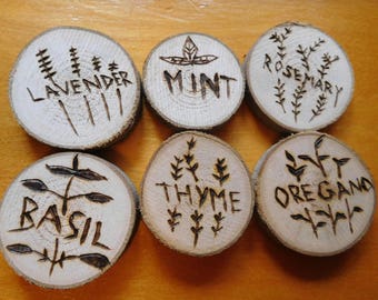 Vegetable and Herb Wooden Plant Markers