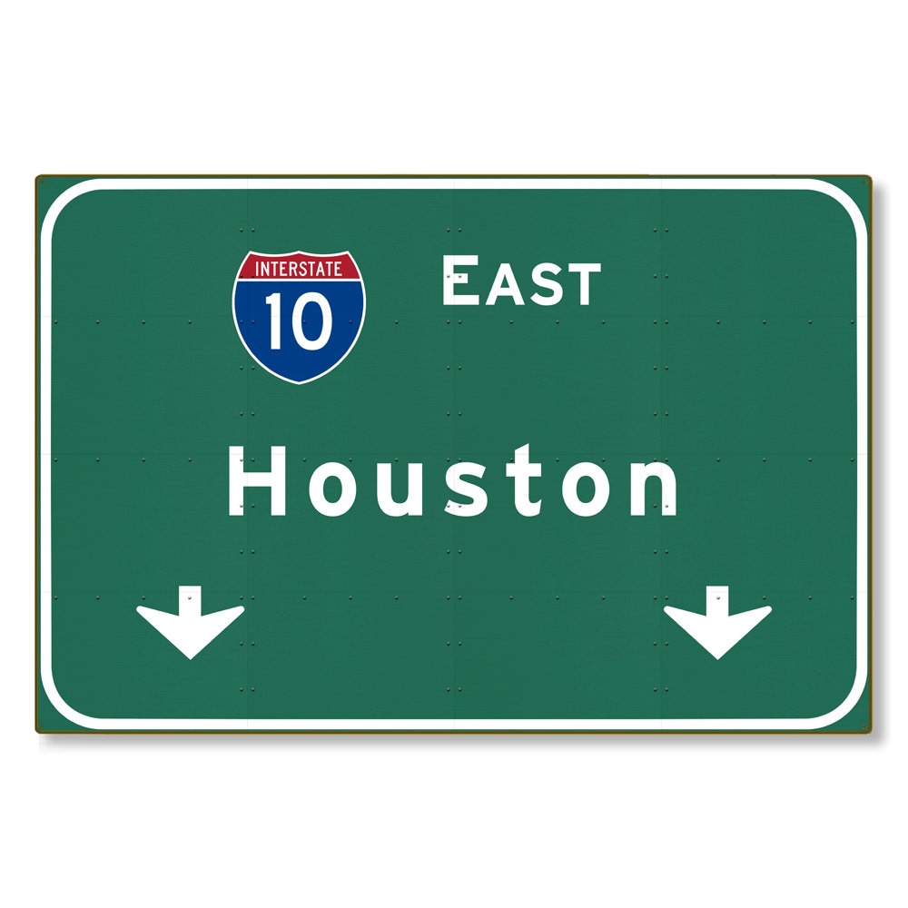 Highway Sign Houston Steel Wall Decor tx Texas Interstate 10 E