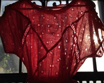 Textured Red Vintage Dress