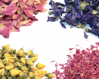 36+ Types Of Flowers & Petals - 5g - 50g, Edible Petals, Edible Flowers, Dried Flowers, Dried Petals, Infusion, Tincture, Craft, Tea, Edible