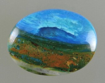 Peruvian Blue Opal Cabochon, Electric Blue Opal Cab, Peruvian Designer Blue Opal, Blue Opal Gift Cab, C2749, Hand Cut by 49erMinerals