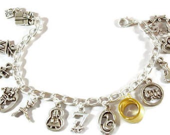 12 Days of Christmas Bracelet Holiday Jewelry Holiday Charm Bracelet Christmas Jewelry Christmas Bracelet Festive Jewelry 12 Days Christmas