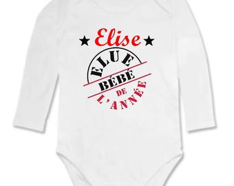 One personalized with name year baby Bodysuit