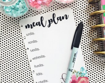 CLASSIC Happy Planner Meal Planner, dry erase Planner Insert, wet erase insert, meal planner, Happy Planner Dashboard, Planner Insert MAMBI