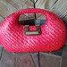 RESERVED FOR SAYORA11**1980's Vintage Red Almost Pink Woven Straw Handbag By Vanessa Woven Wicker Bag 1980's Fashion Gold Buckle